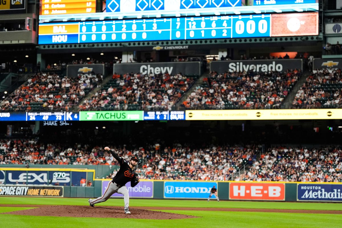 Orioles right-hander Young loses bid for perfect game in 8th inning in 7-0 win over the Astros