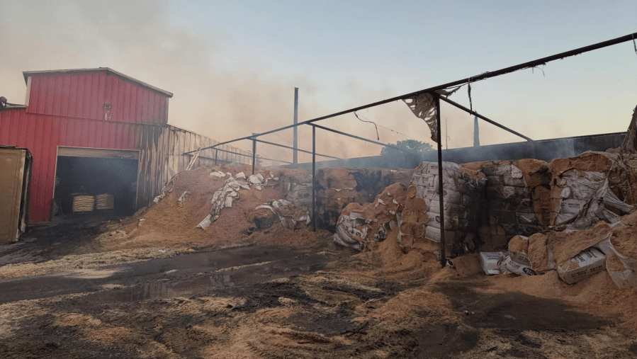 Illegal fire nearly burns down two Madera warehouses, crews say