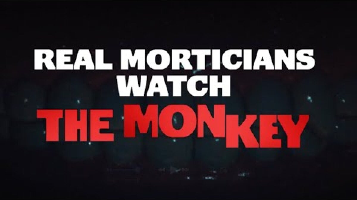 Watch Theo James and Osgood Perkins show real morticians The Monkey