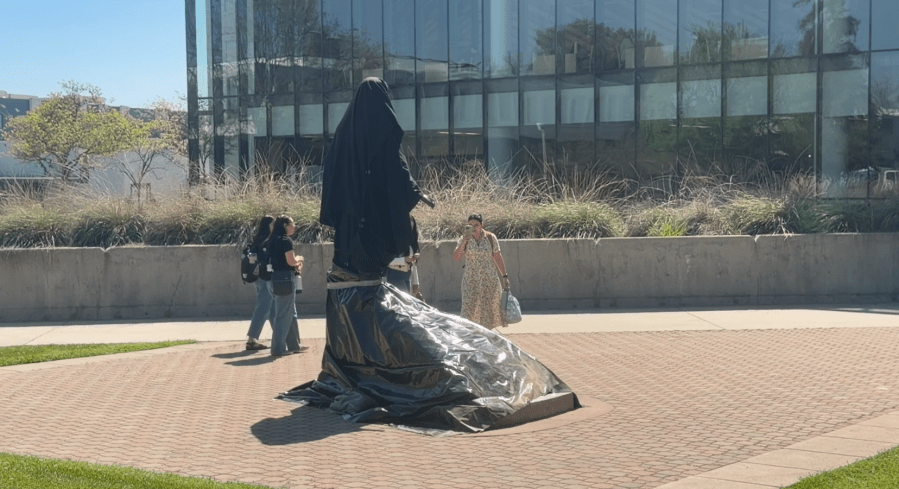'Deep shame': Fresno State covers Cesar Chavez statue amid abuse claims